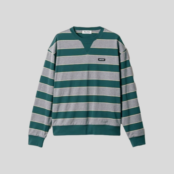 미우미우 스트라이프 저지 스웨트셔츠