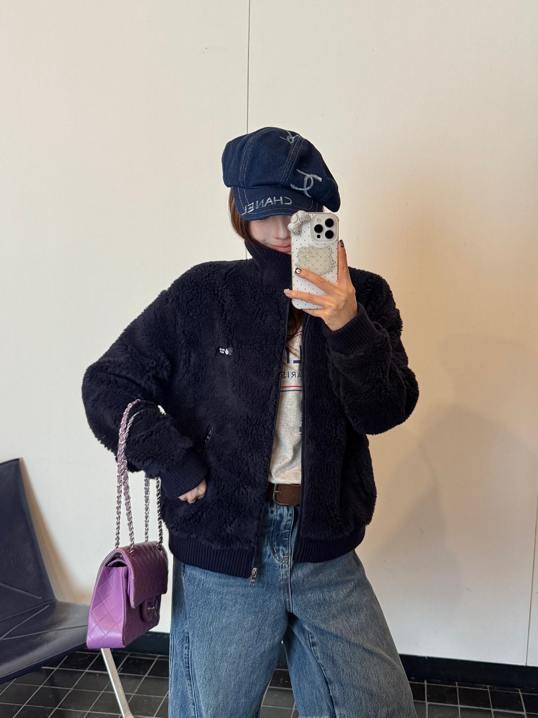 프라다 양털 테디베어 집업