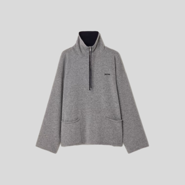 미우미우 캐시미어 하프 지퍼 스웨터