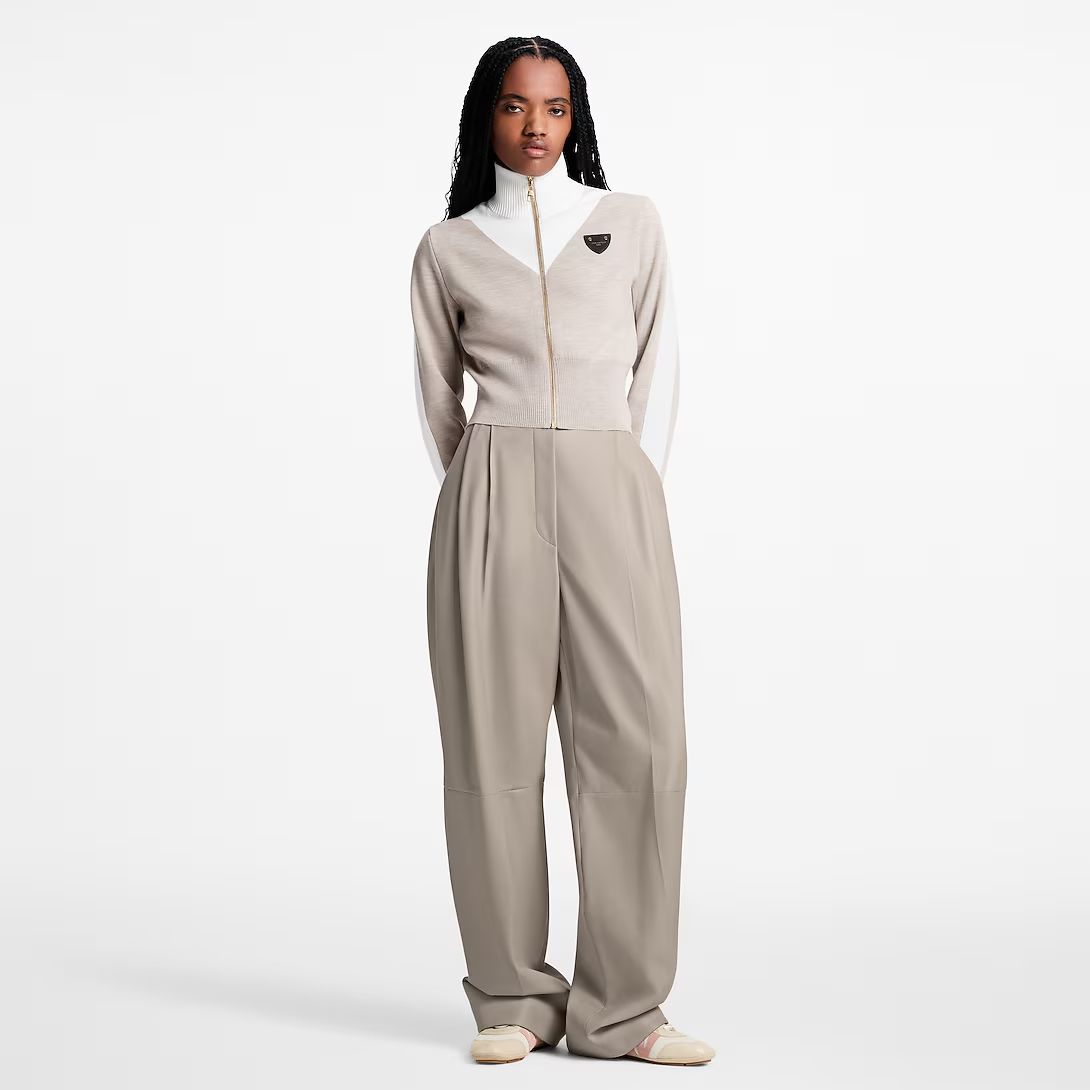 루이비통 크롭드 컬러블록 집업 재킷