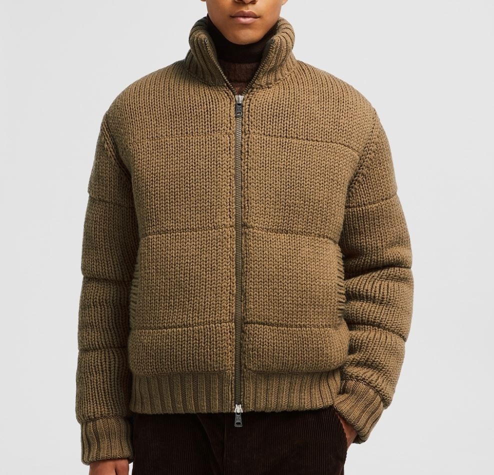 몽클레어 패디드 울 집업 가디건 