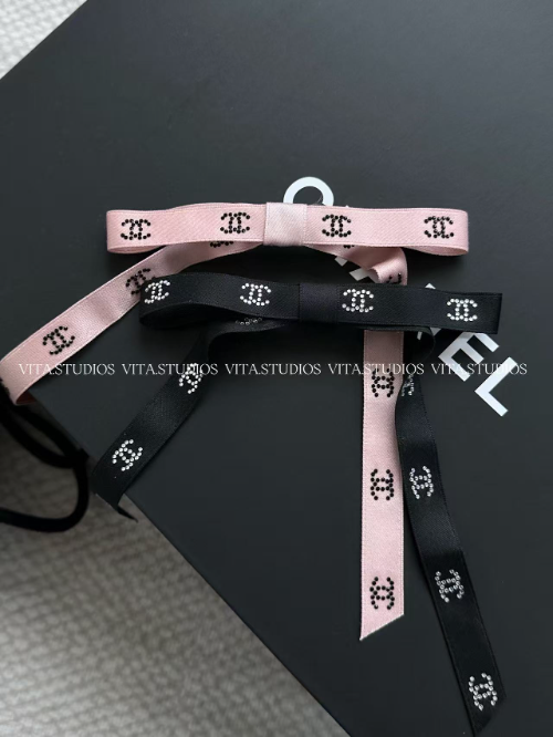 샤넬 리본 헤어 클립(2color)