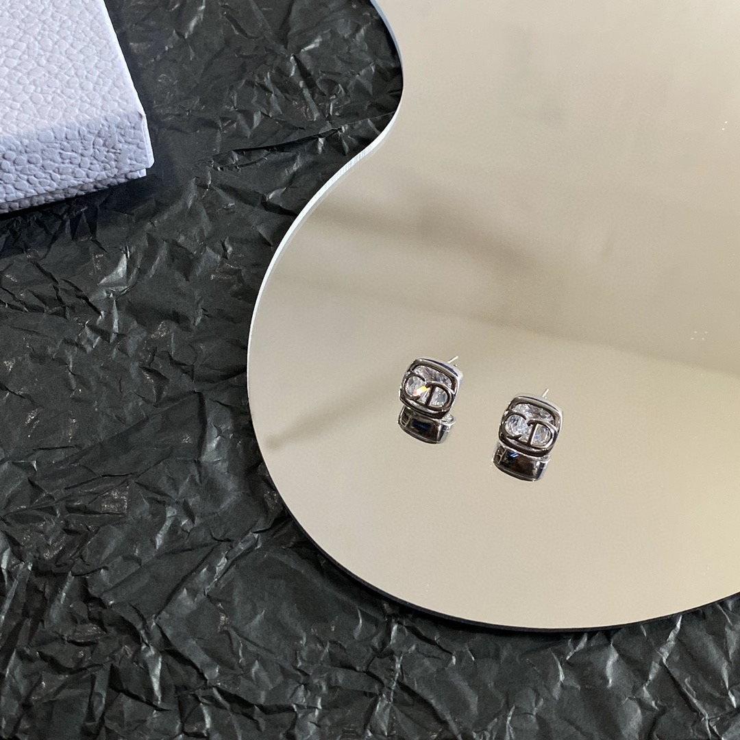 디올 스와로브스키 레터링 귀걸이