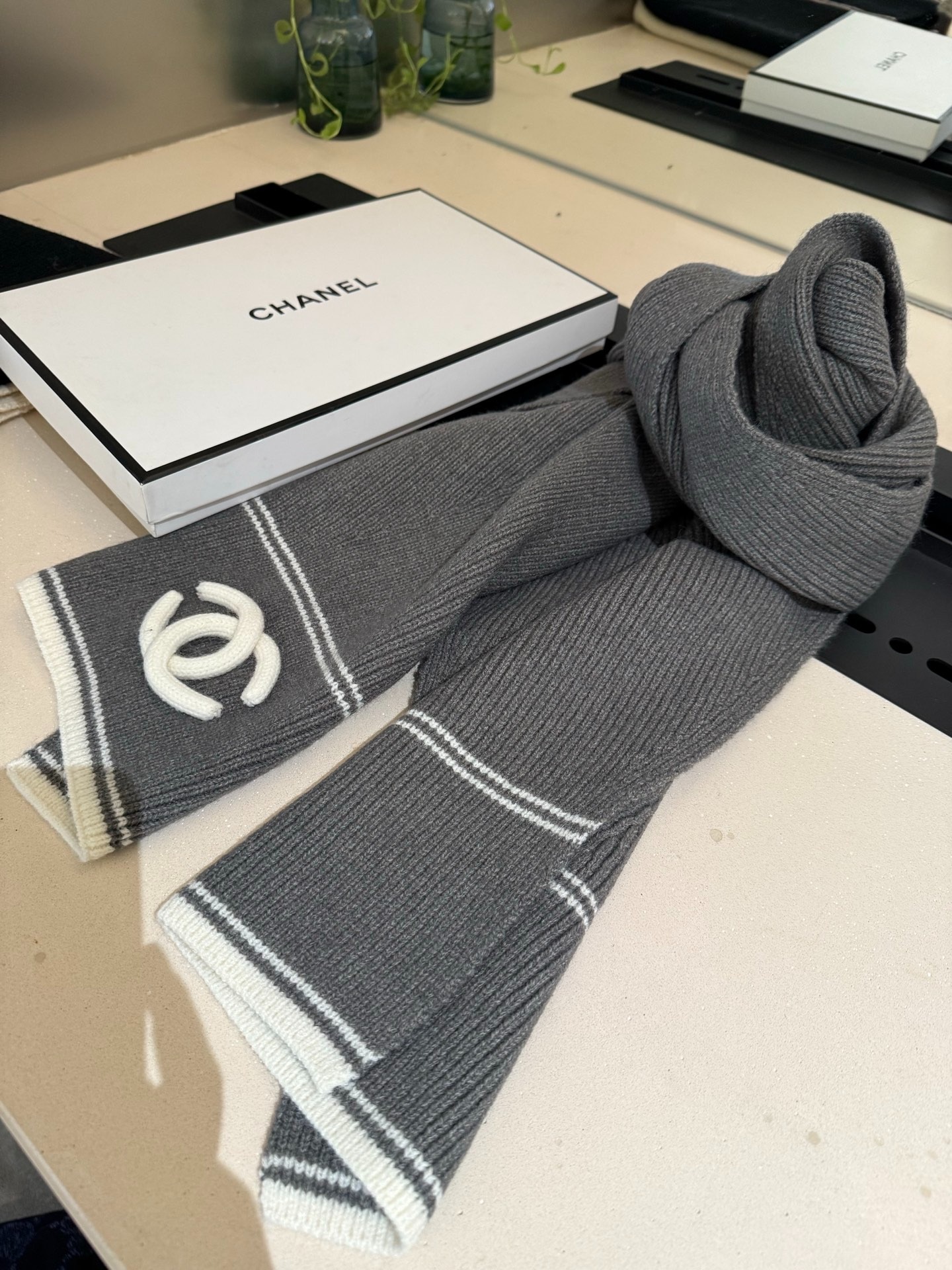 샤넬 니트 캐시미어 머플러