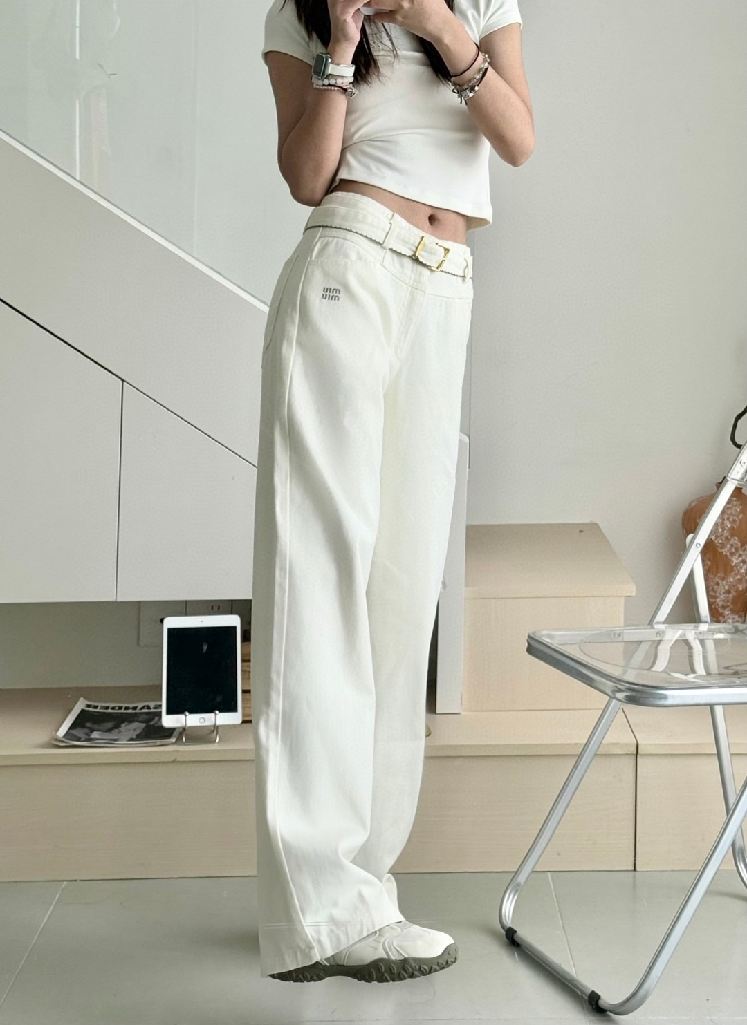 미우미우 25 신상 기모 팬츠