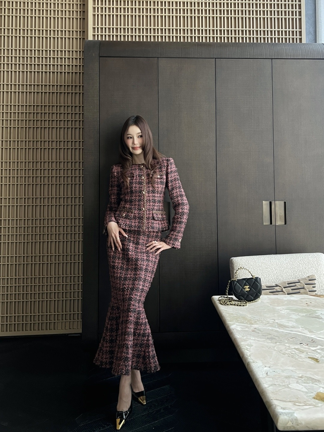 샤넬 26Ss 라운드넥 트위드 코트