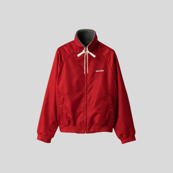 미우미우 리버서블 테크니컬 가자르와 플리스 봄버 재킷