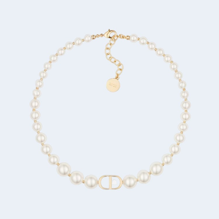 디올 30 몽케뉴 초커 화이트 펄 목걸이