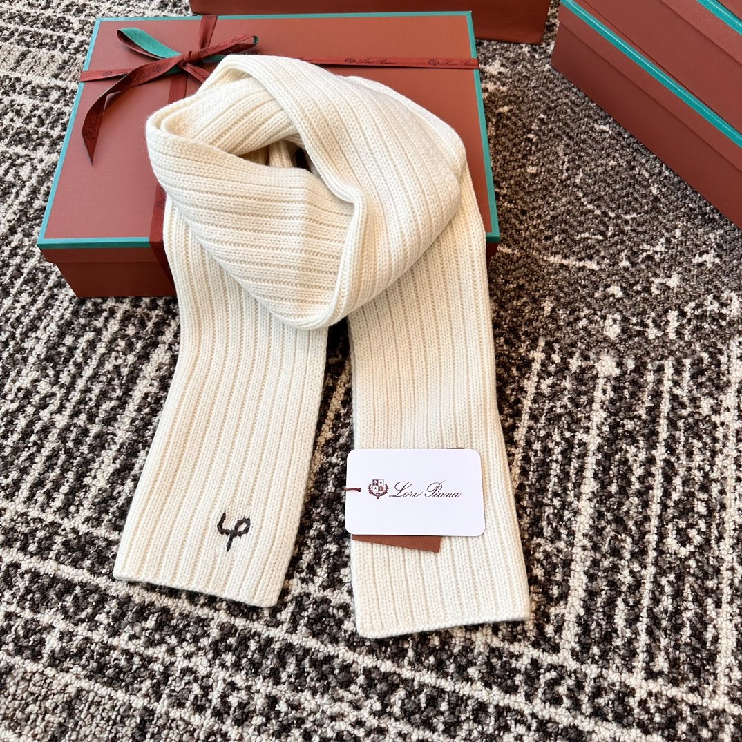 로로피아나 골지 니트 캐시미어 머플러 [남녀]