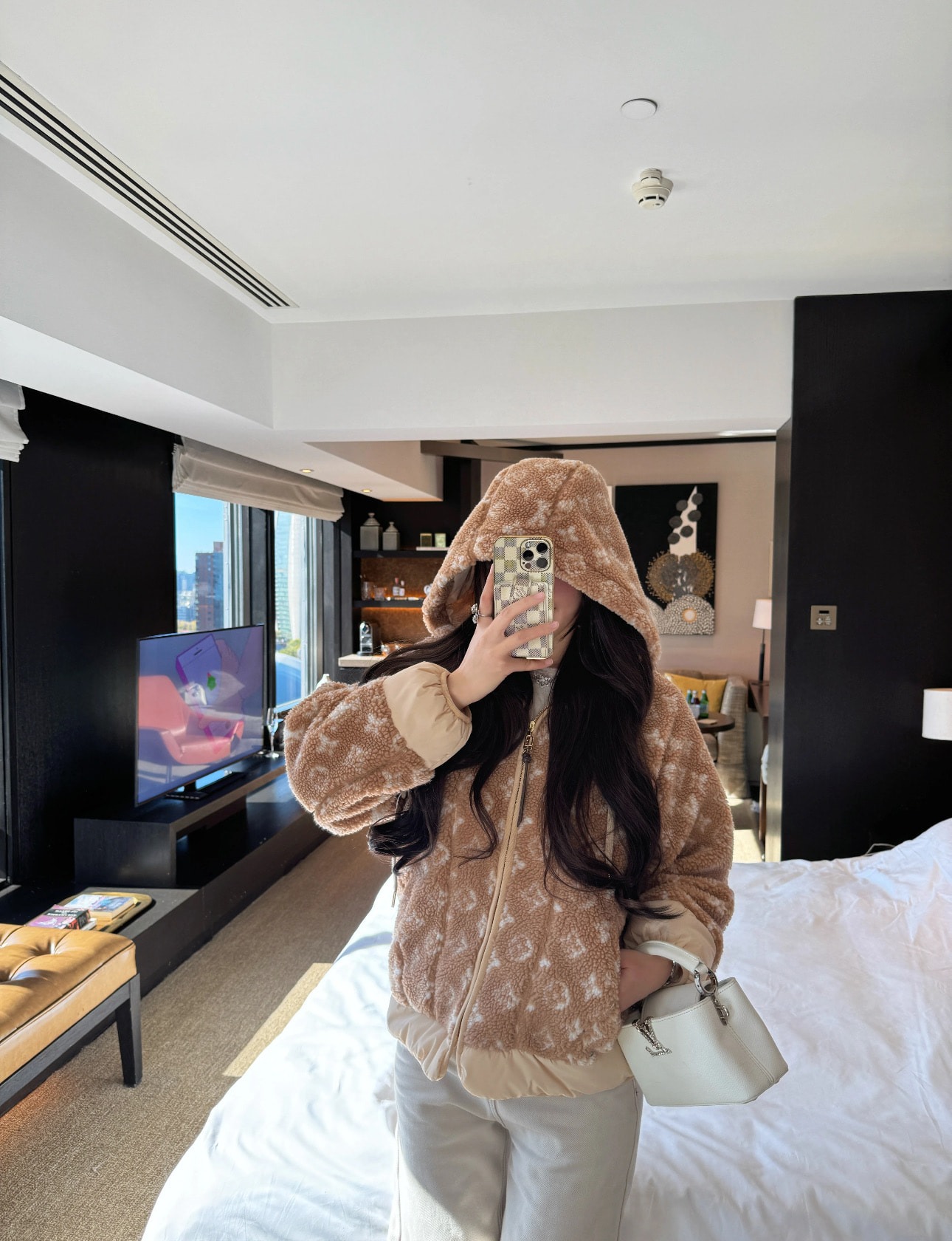 루이비통 스키 컬렉션 후드 램스울점퍼