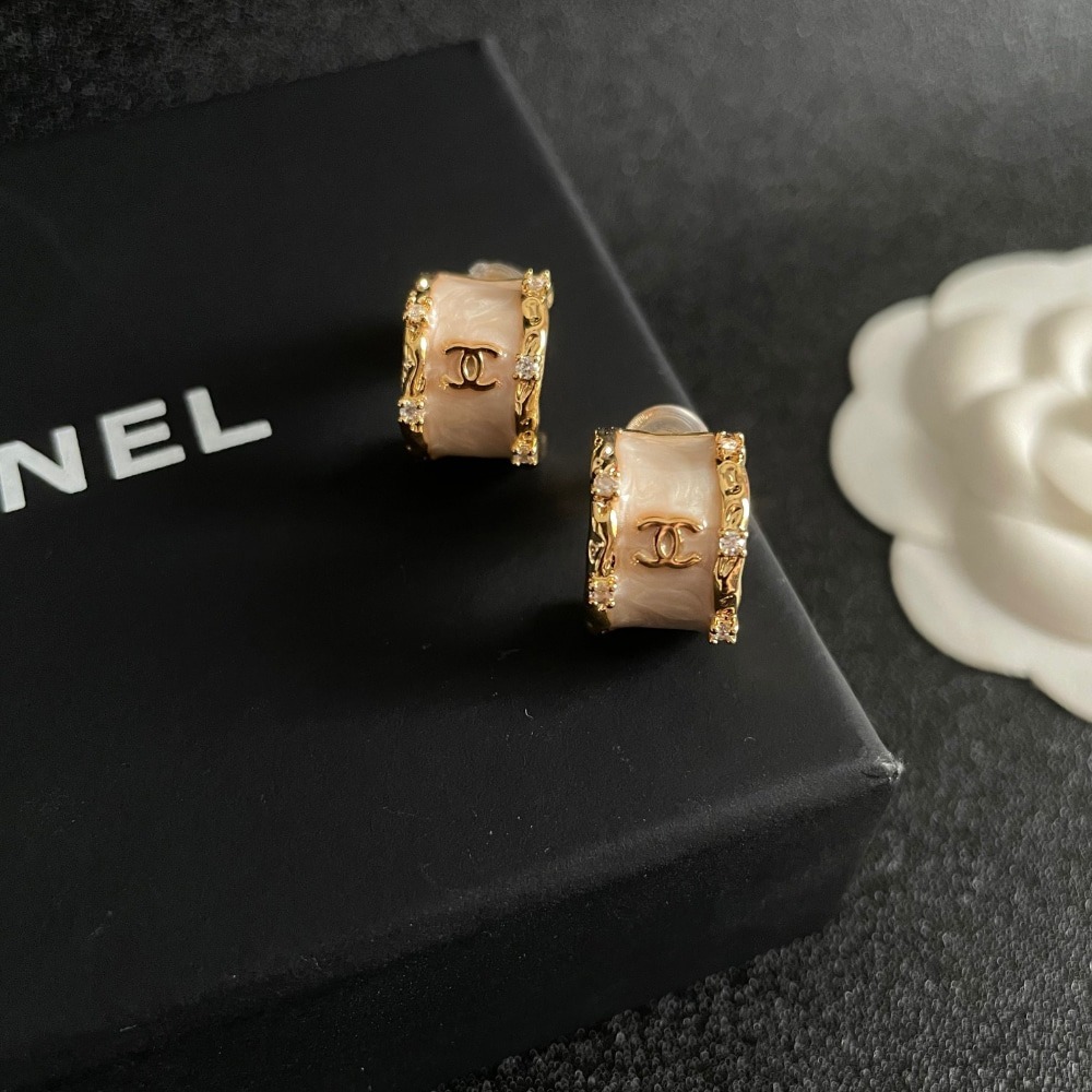샤넬 CC 로고 체인 링 귀걸이 이어링