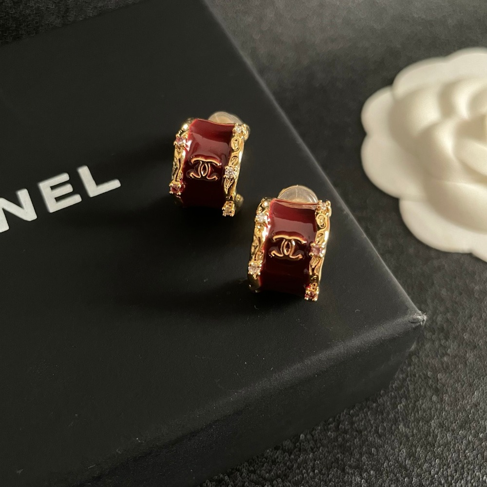 샤넬 CC 로고 체인 링 귀걸이 이어링