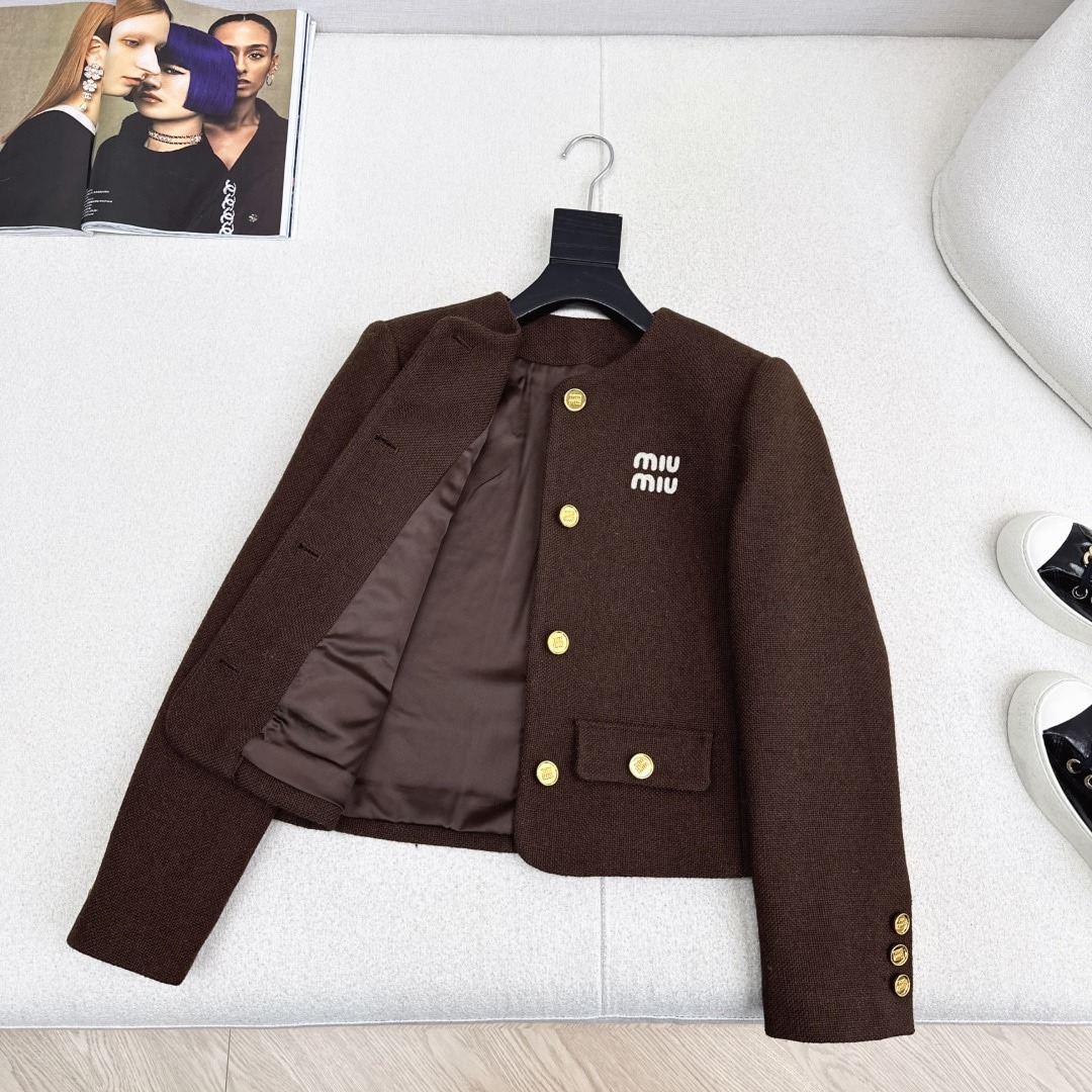 미우미우 Maillard Carrown 라운드 아우터