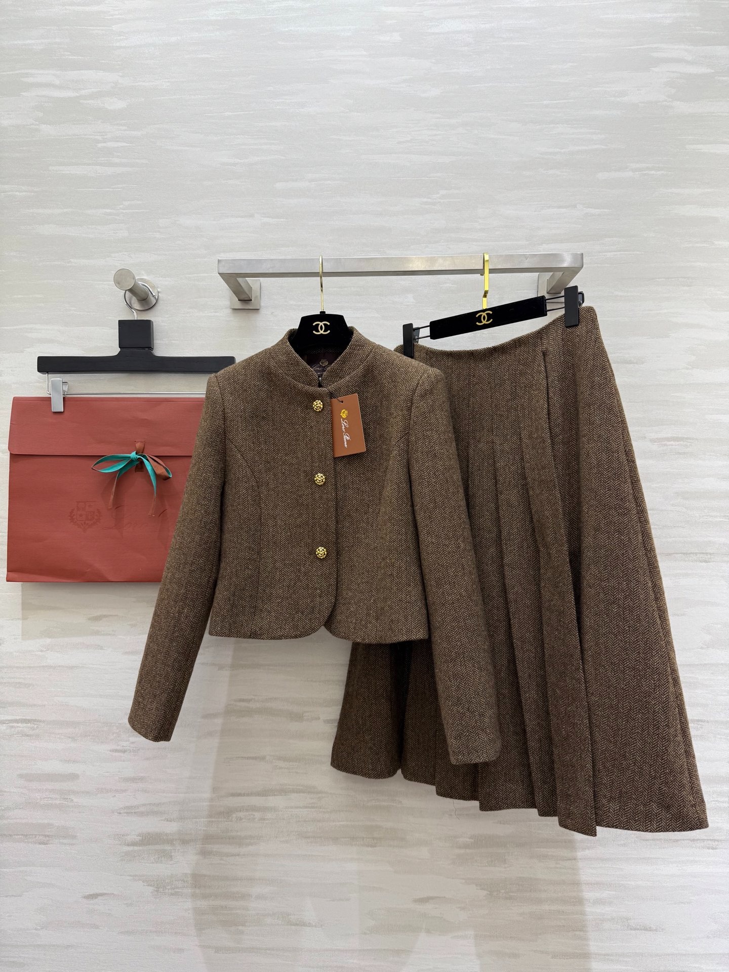 로로피아나 신상 빈티지 헤링본 세트