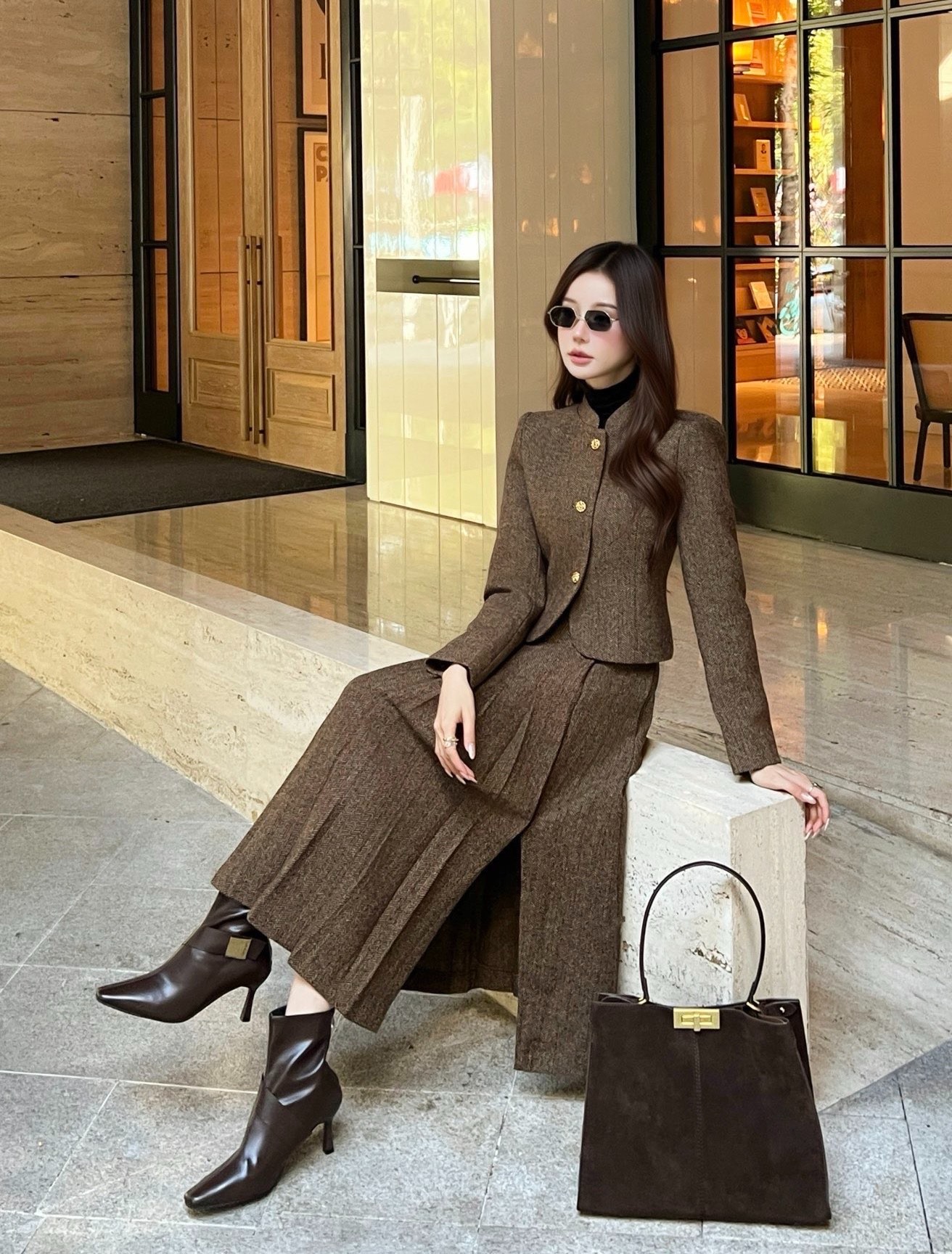 로로피아나 신상 빈티지 헤링본 세트