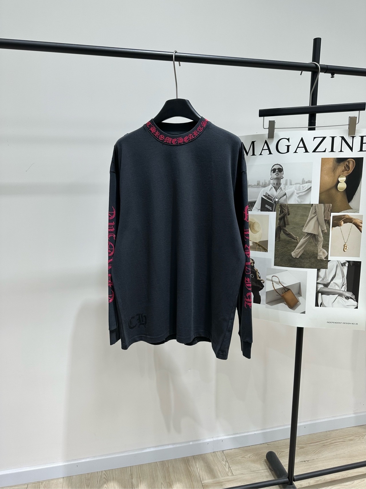 크롬하츠 프린트 긴팔 티셔츠