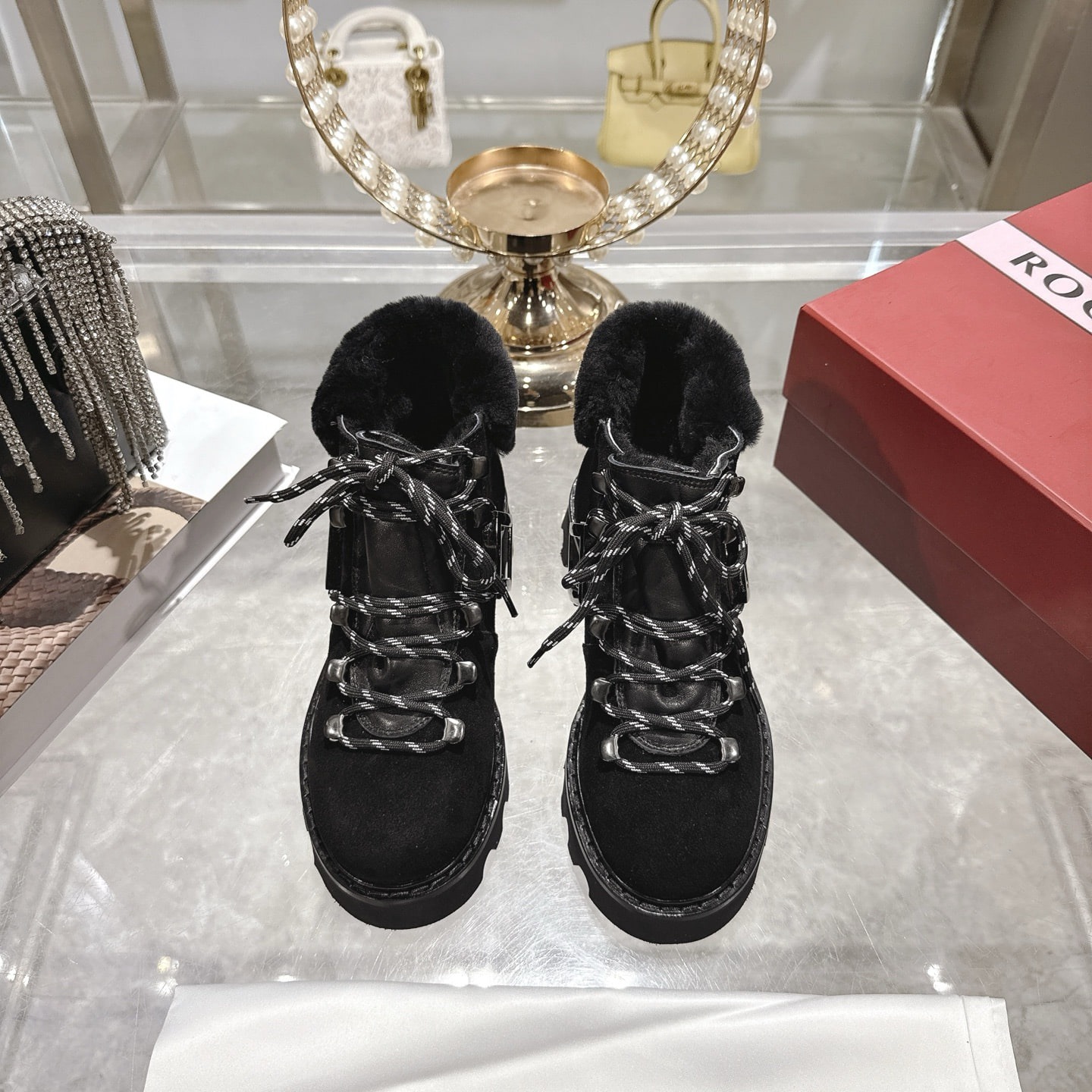 로저비비에 25 신상 양털 앵클부츠