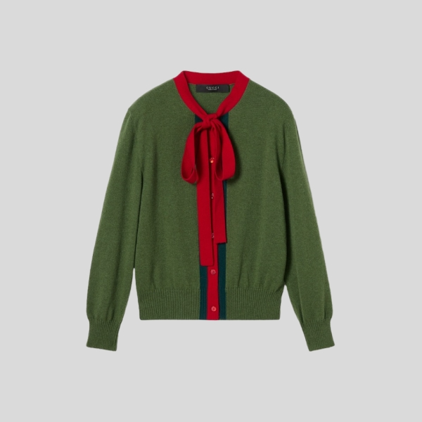 구찌 웹(Web) 니트 울 캐시미어 가디건
