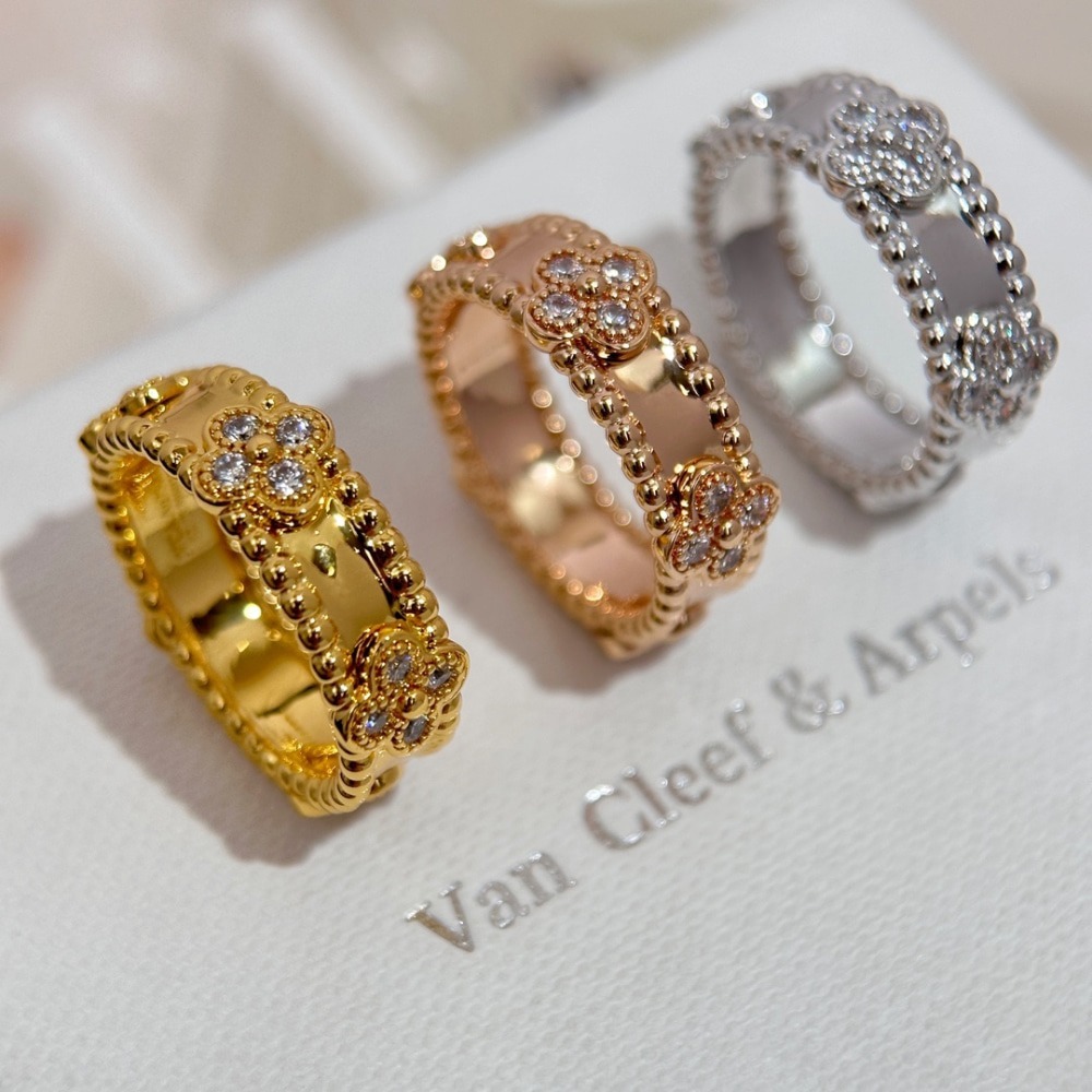 반클리프 Arpel 뻬를리 스위트 클로버 링 반지