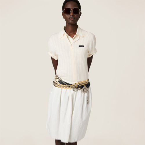 미우미우 캐시미어 및 실크 폴로 스웨터