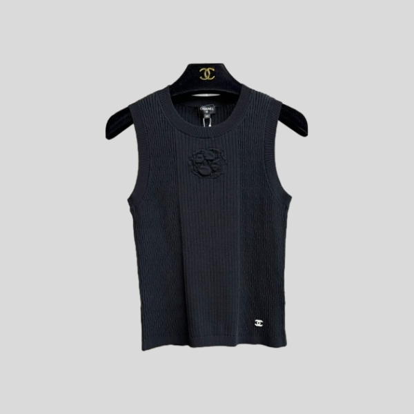 샤넬 까멜리아 니트 베스트