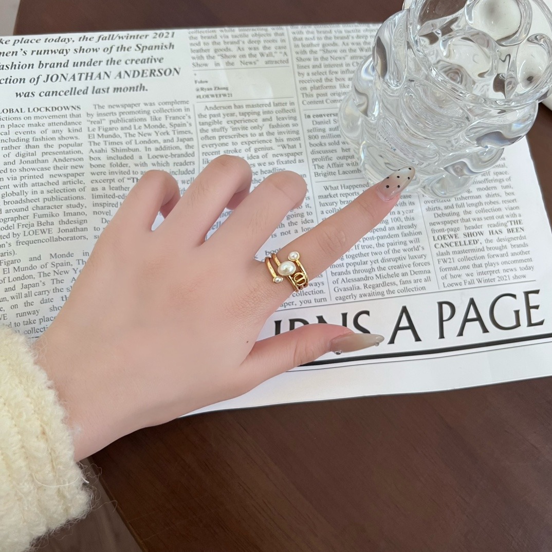 디올 CD 진주 반지