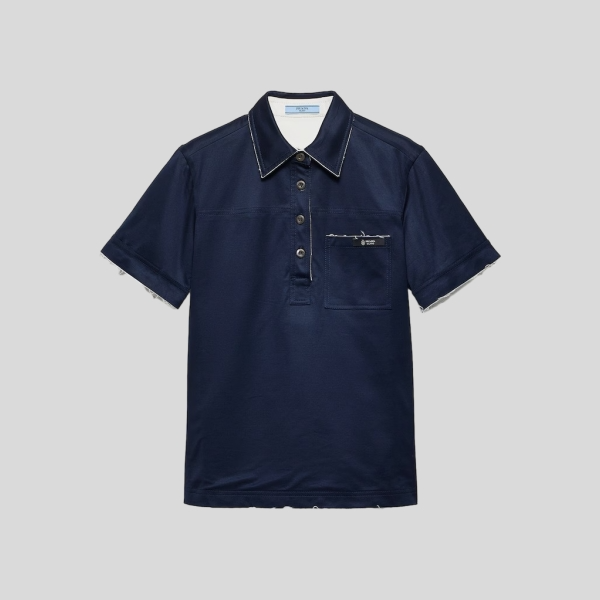 프라다 라일 코튼 폴로 셔츠