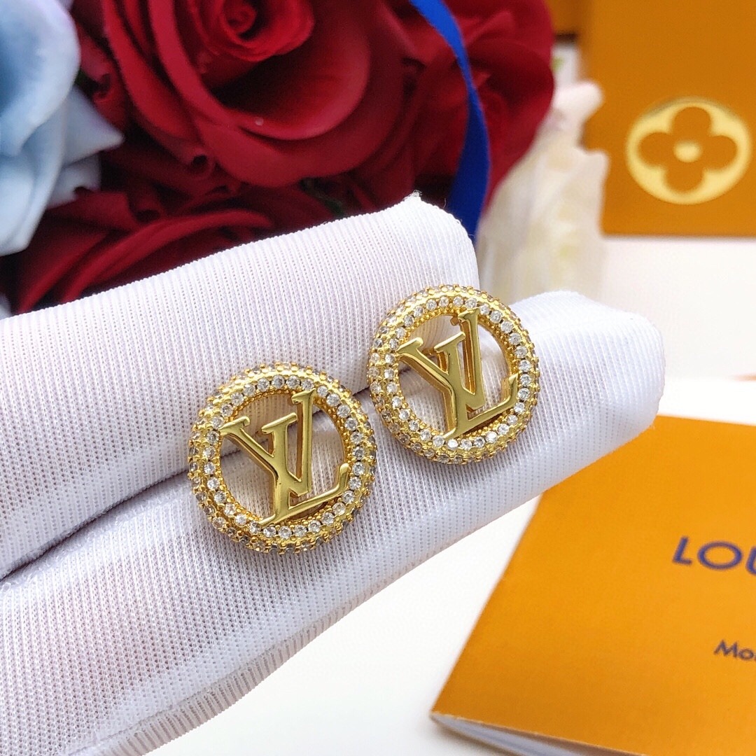 루이비통 신상 원형 큐빅 이어링