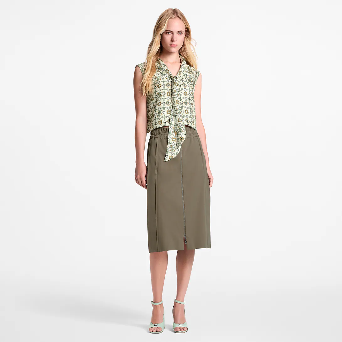 루이비통 크롭드 누보 라발리에르 블라우스