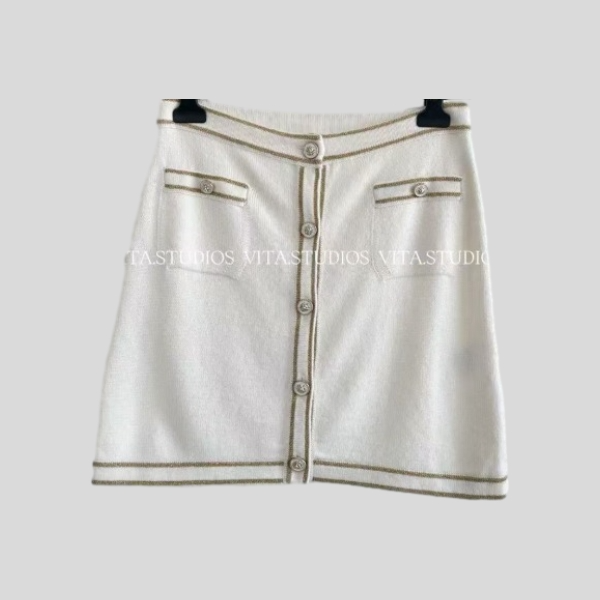 샤넬 니트 미디 스커트