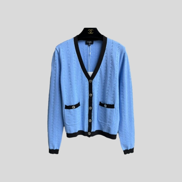 샤넬 컬러 블록 니트 가디건