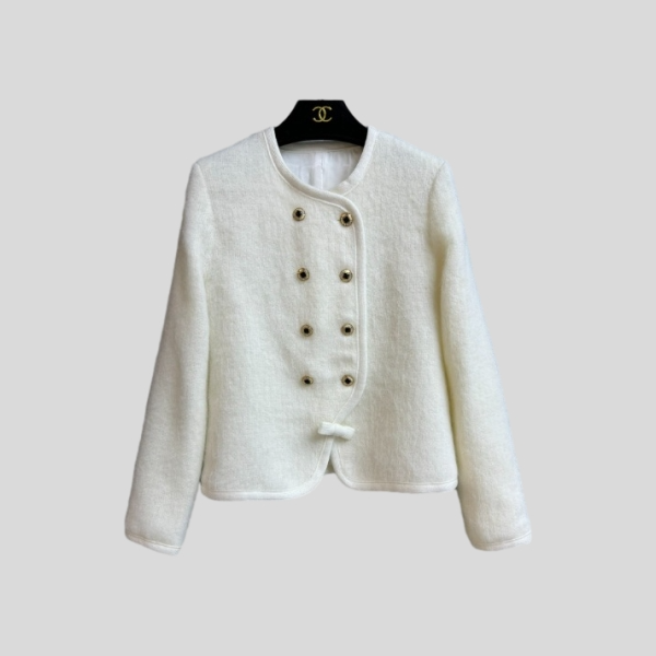 샤넬 더블 브레스트 퍼 재킷