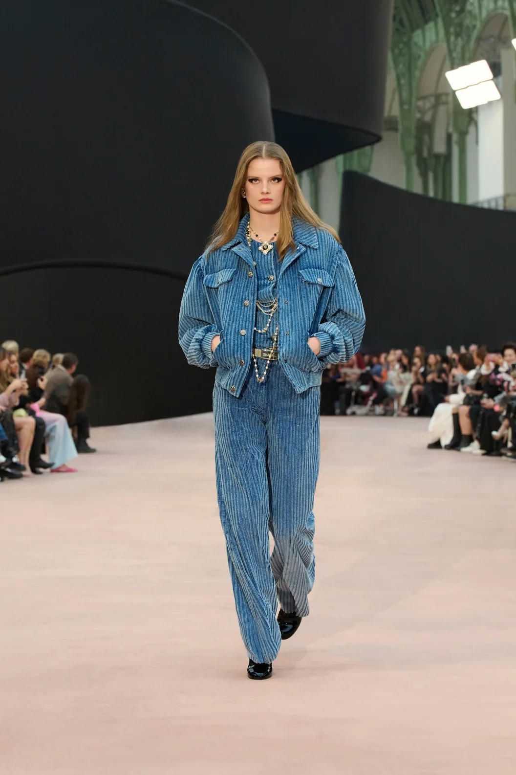 샤넬 코튼 벨벳 블루종 자켓