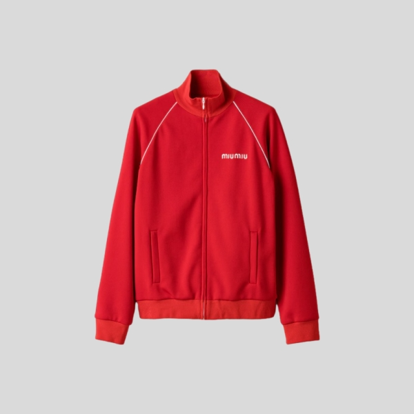 미우미우 테크니컬 저지 블루종 재킷