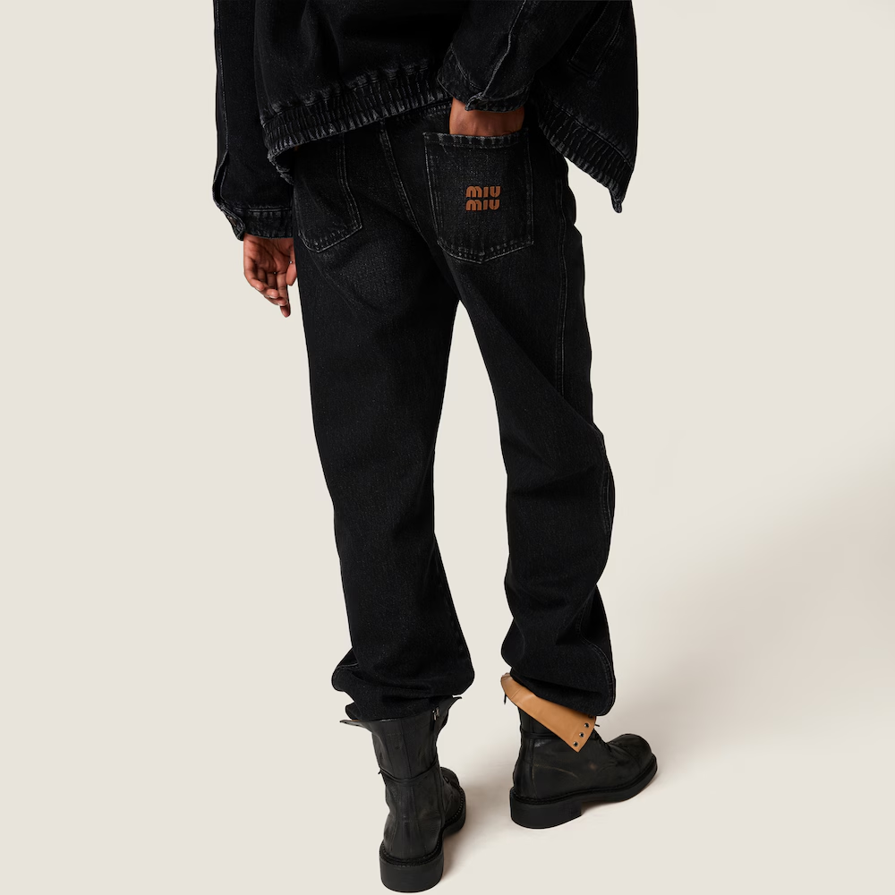 미우미우 블랙 데님 진