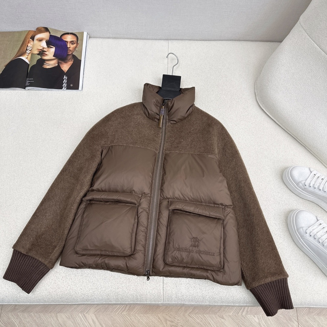 브루넬로쿠치넬리쿠치넬리 양털 차이나 숏패딩