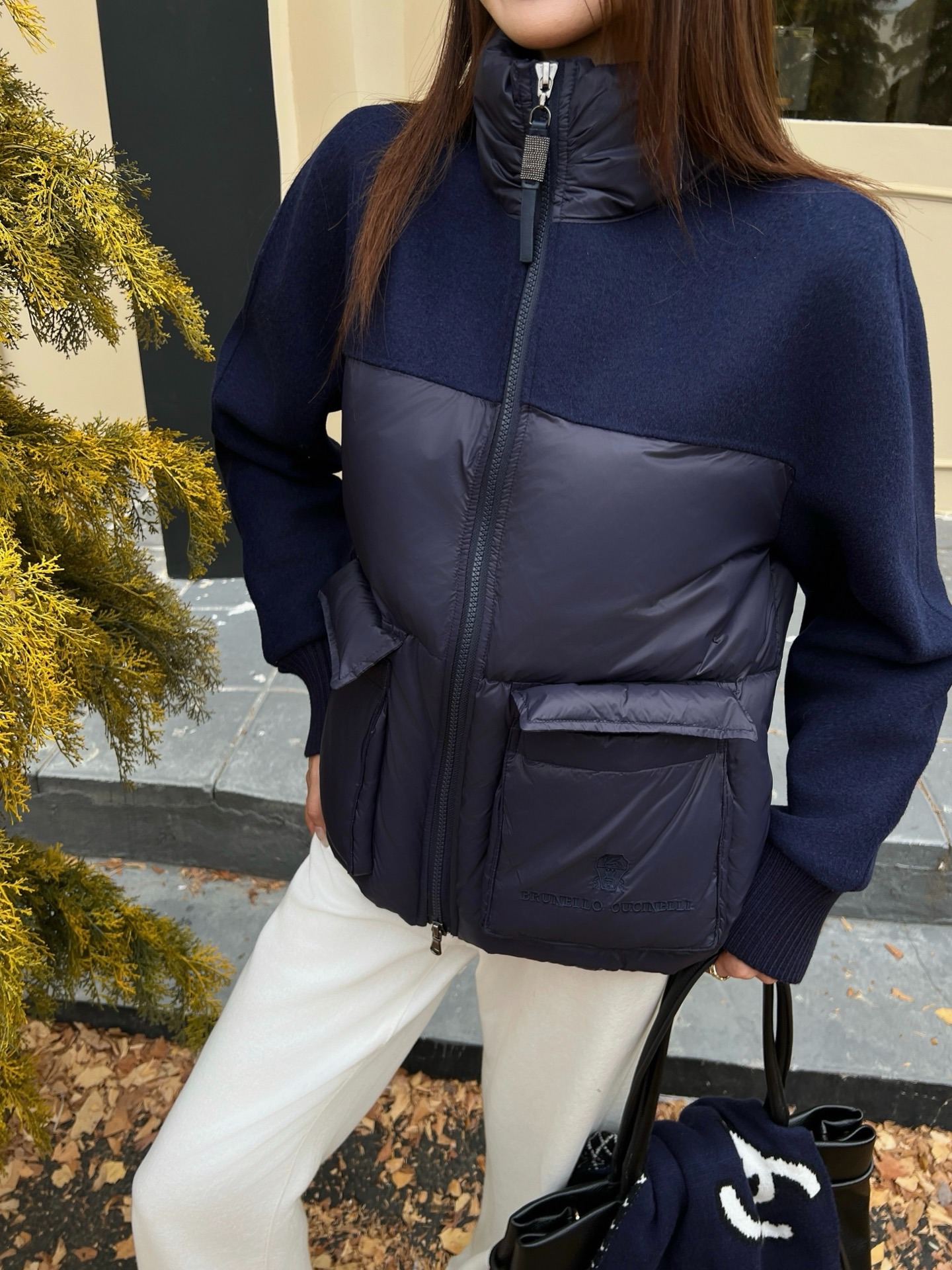 브루넬로쿠치넬리쿠치넬리 양털 차이나 숏패딩