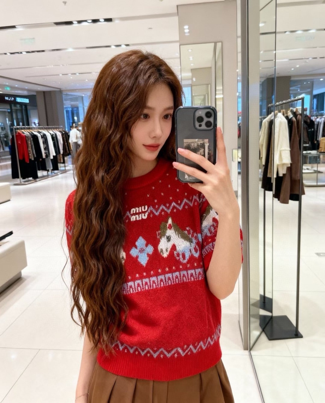 미우미우 26 신상 라운드 반팔 니트