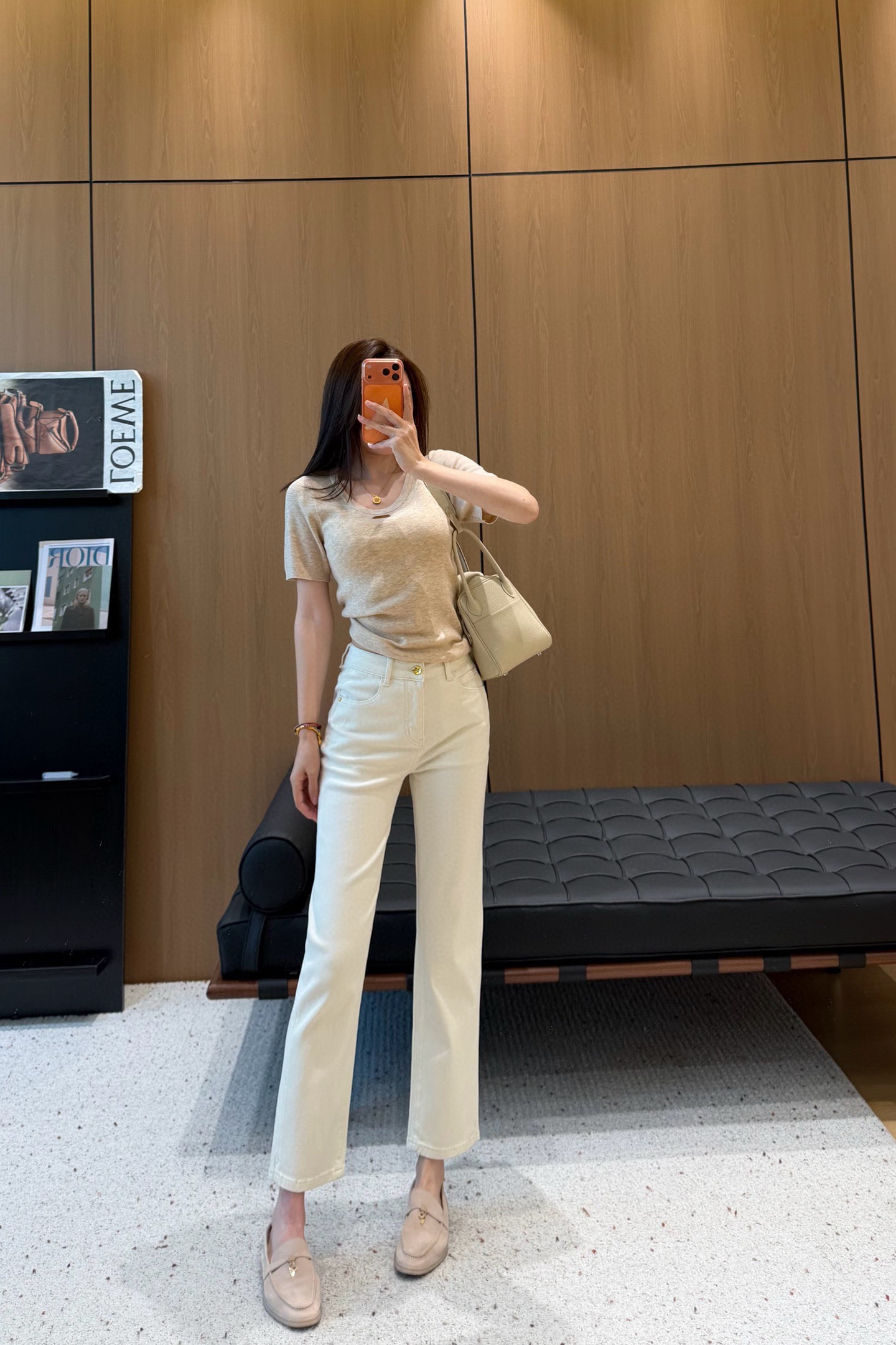 셀린느 신상 밑단 트임 하이웨스트 데님 바지