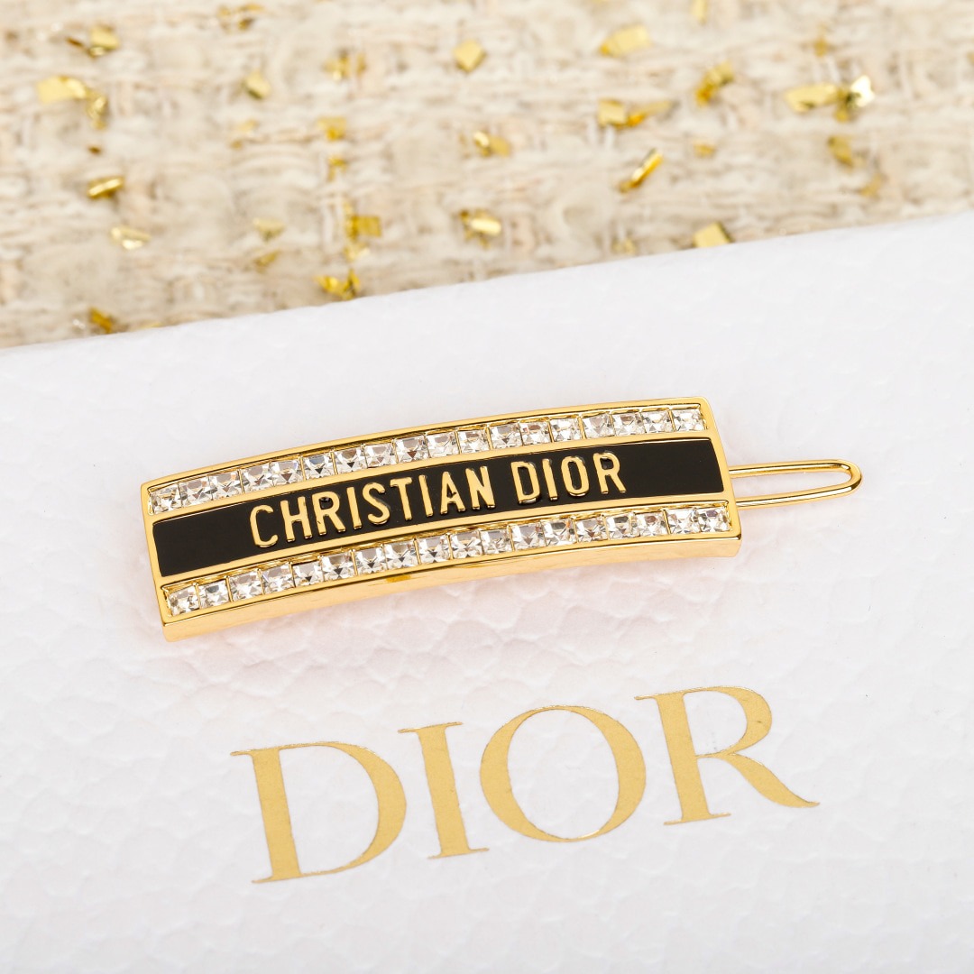 디올 큐빅 에나멜 헤어핀