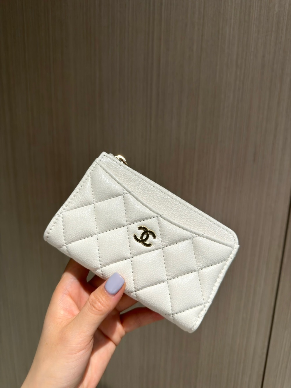 샤넬 CC로고 캐비어 지퍼 카드 지갑 AP3179