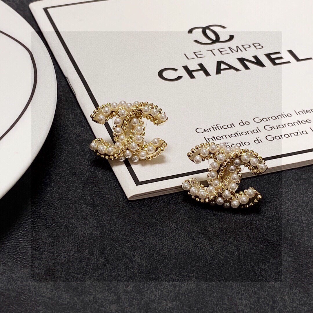 샤넬 신상 리본 진주 이어링