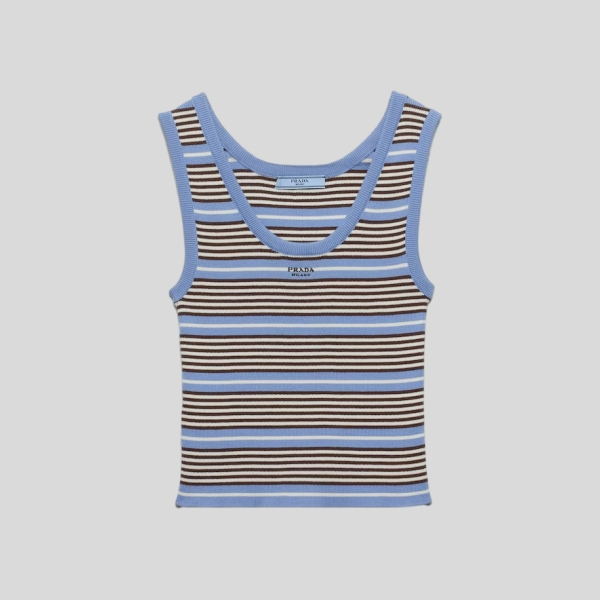 프라다 코튼 니트 탱크 탑