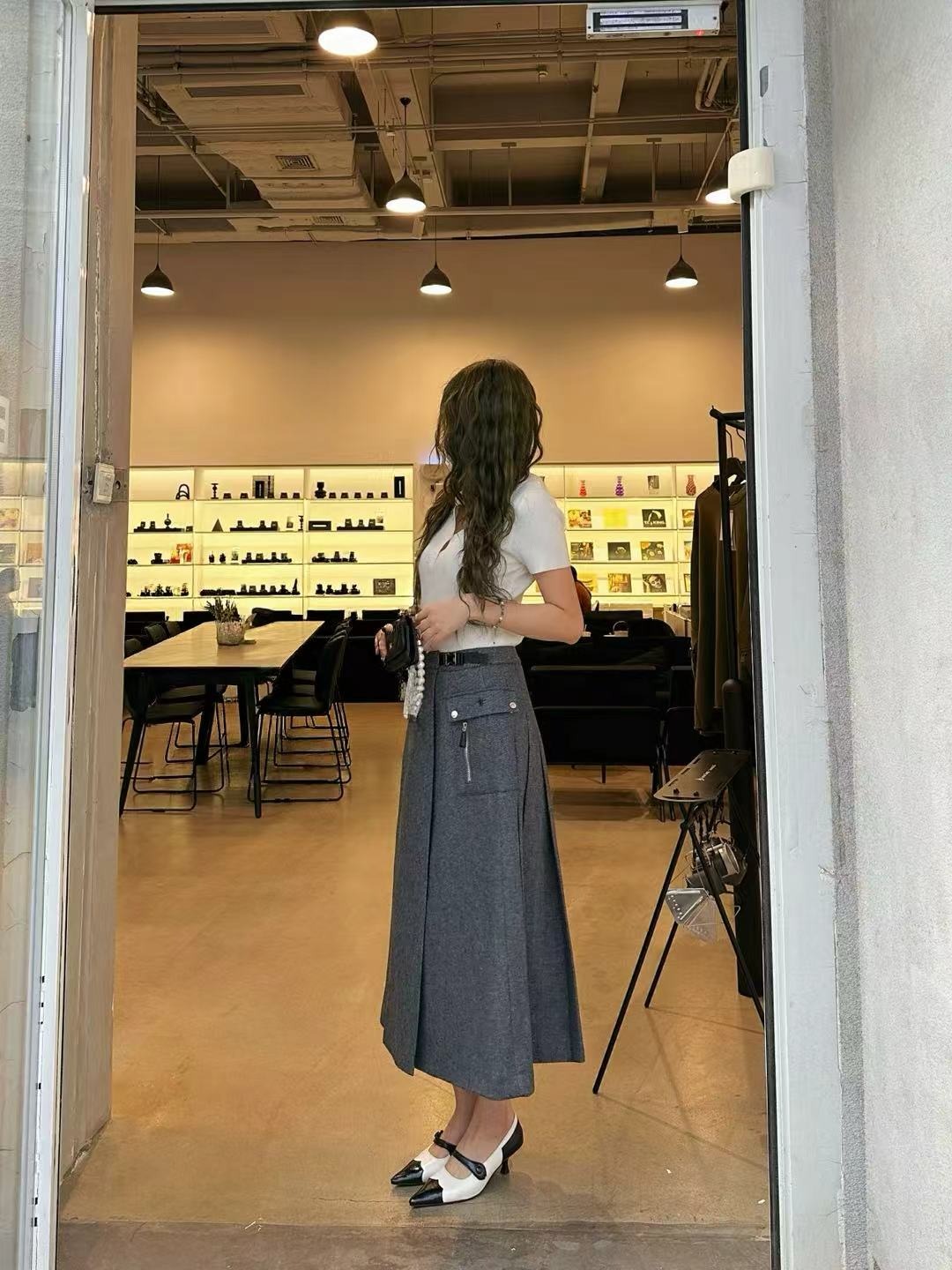 디올5 신상 버클 플리츠 스커트