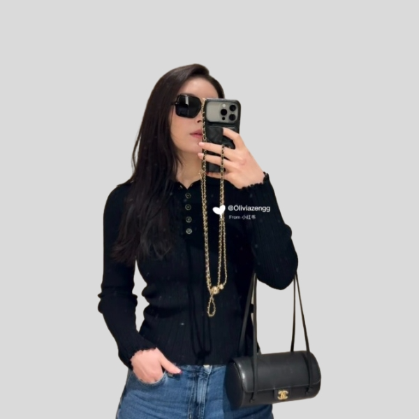 샤넬 폴로 칼라 니트 스웨터