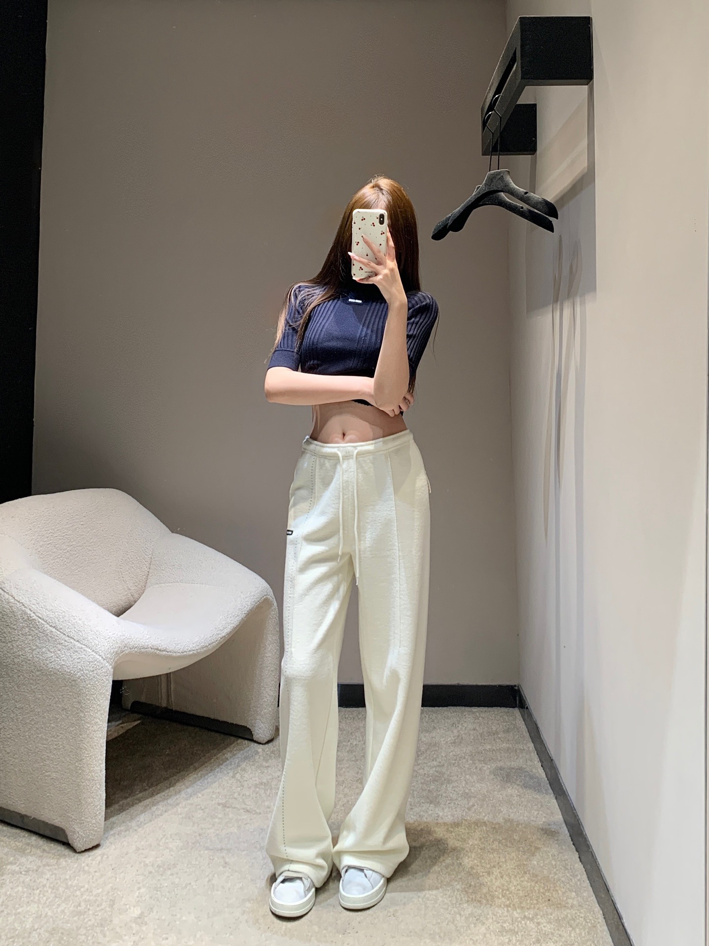 미우미우 25FW 신상 마이크로 기모 캐주얼 바지