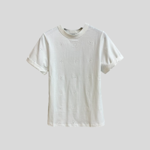 샤넬 플로럴 컷아웃 티셔츠